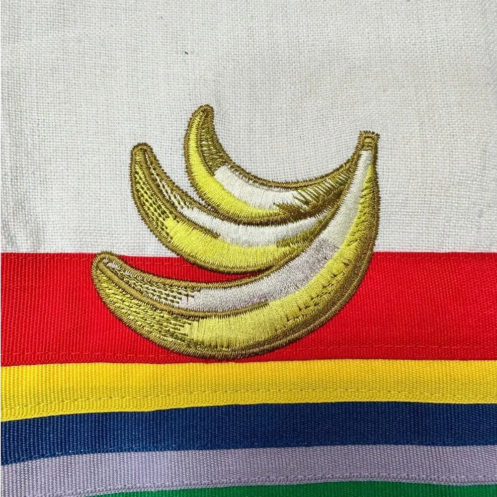 Embroidered Banana Cotton Kitchen Towels - Set of 2
